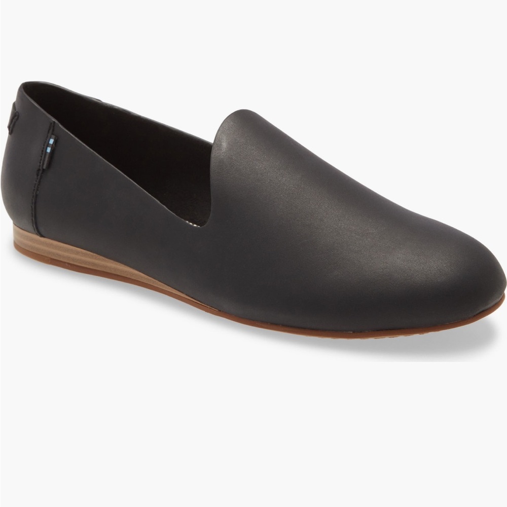 TOMS Darcy Black Leather Loafers